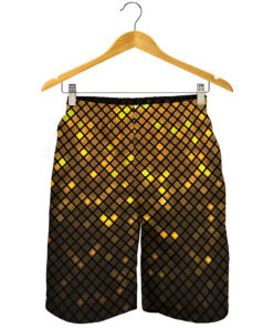 Gold Disco Lights Pattern Print Men's Shorts