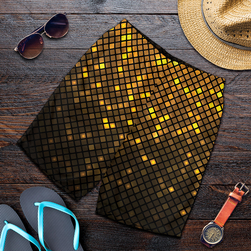 Gold Disco Lights Pattern Print Men's Shorts Gold Disco Lights Pattern Print Men's Shorts