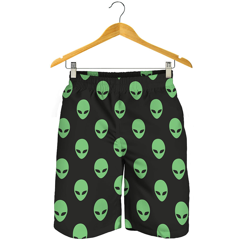 Green Alien Face Print Men's Shorts Green Alien Face Print Men's Shorts
