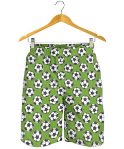 Green Soccer Ball Pattern Print Men's Shorts
