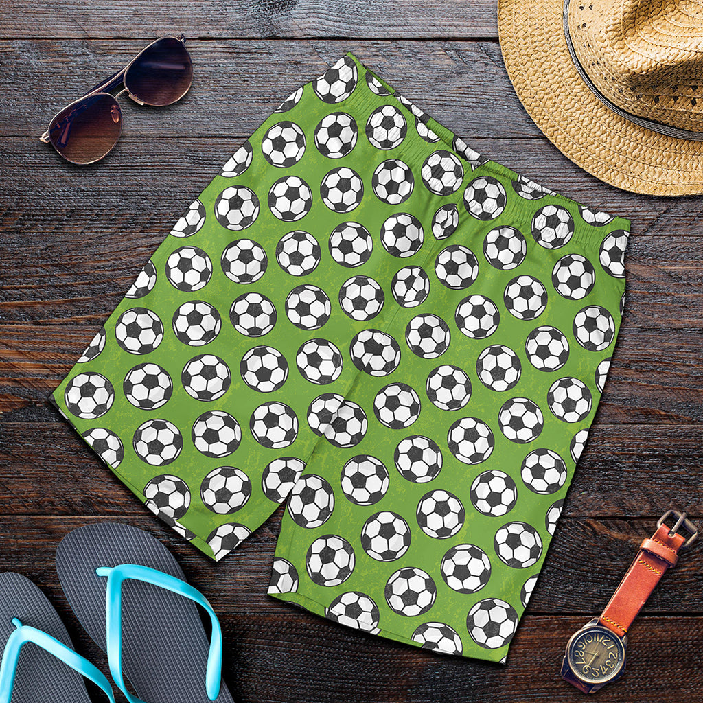 Green Soccer Ball Pattern Print Men's Shorts Green Soccer Ball Pattern Print Men's Shorts