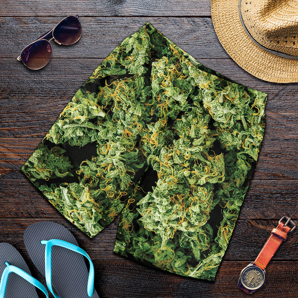 Green Weed Print Men's Shorts Green Weed Print Men's Shorts