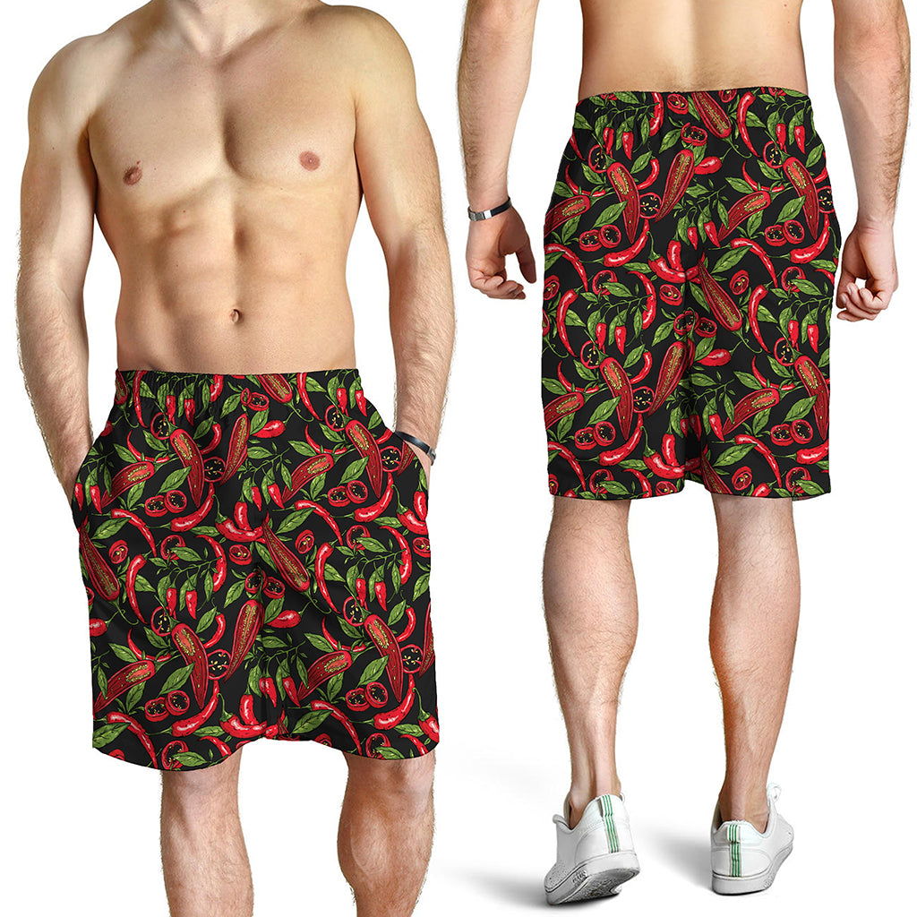 Hot Chili Peppers Pattern Print Men's Shorts Hot Chili Peppers Pattern Print Men's Shorts