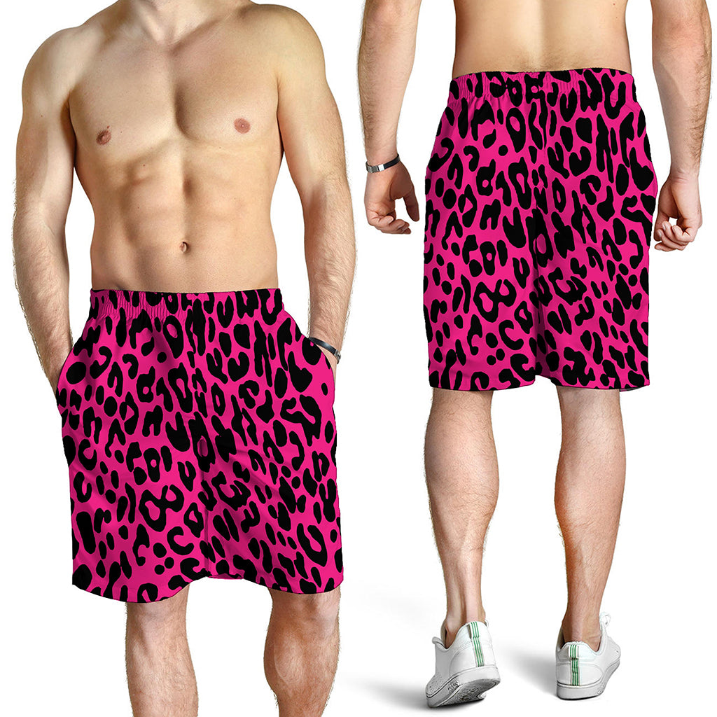 Hot Pink Leopard Print Men's Shorts Hot Pink Leopard Print Men's Shorts