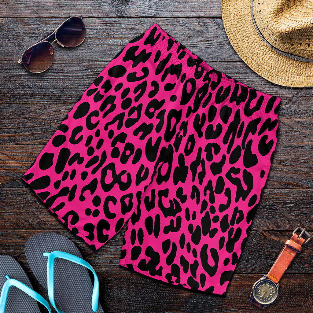 Hot Pink Leopard Print Men's Shorts Hot Pink Leopard Print Men's Shorts