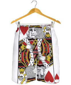 King Of Hearts Playing Card Print Men's Shorts
