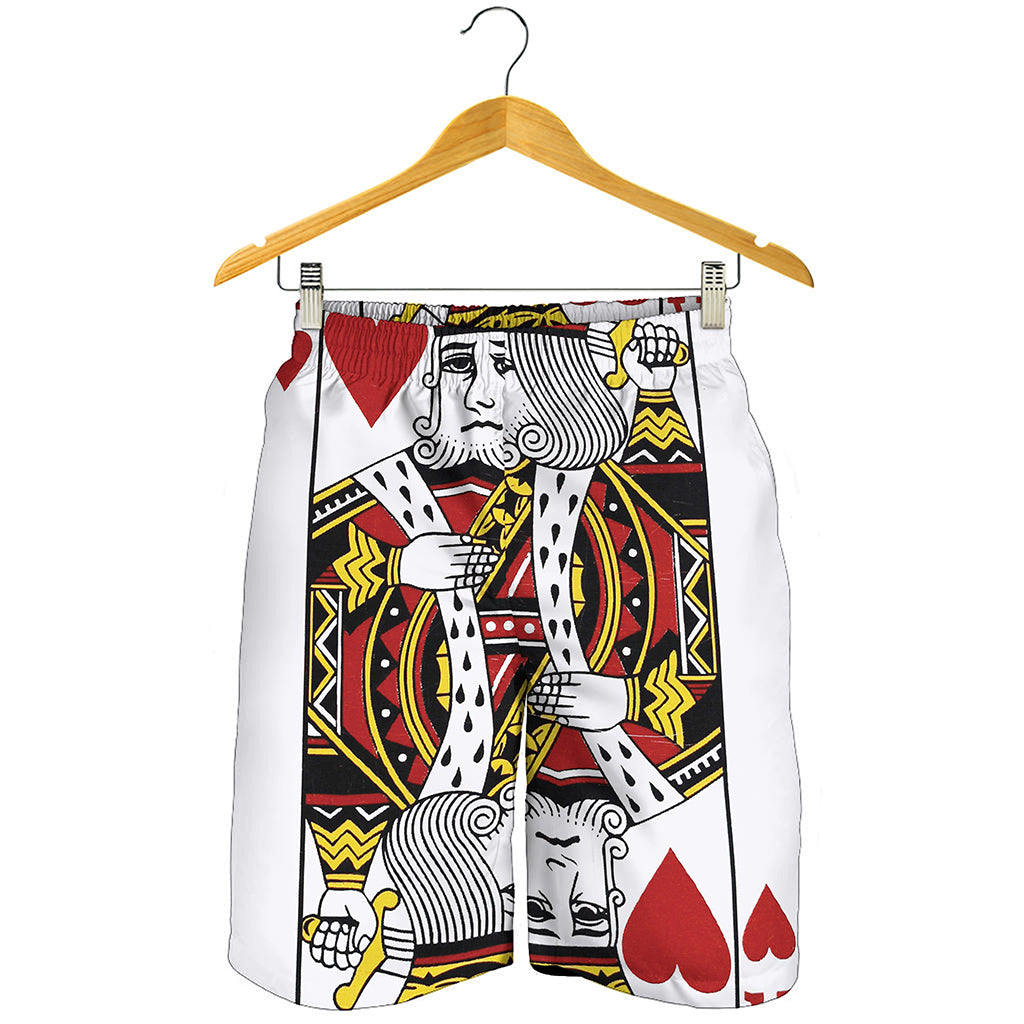 King Of Hearts Playing Card Print Men's Shorts King Of Hearts Playing Card Print Men's Shorts