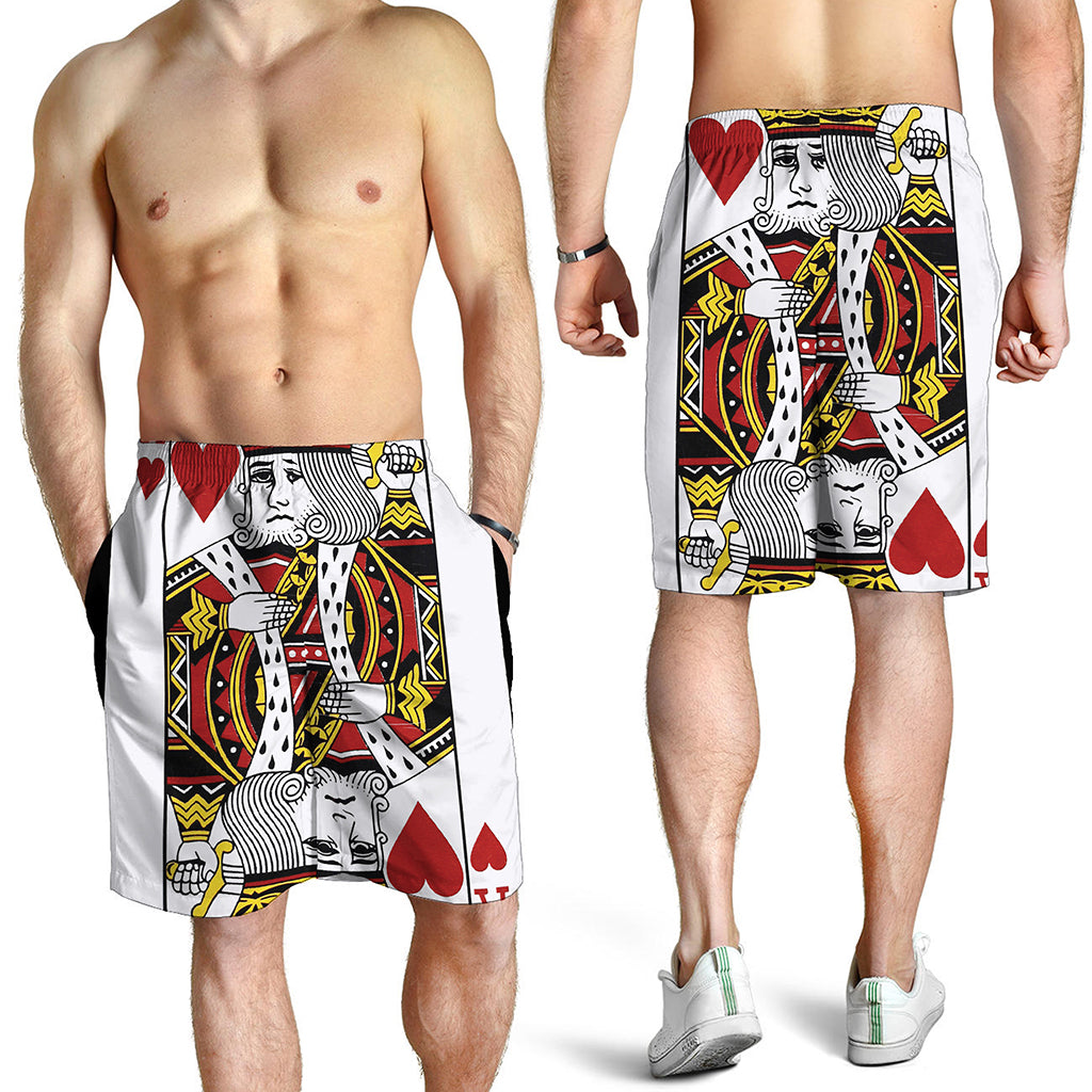 King Of Hearts Playing Card Print Men's Shorts King Of Hearts Playing Card Print Men's Shorts