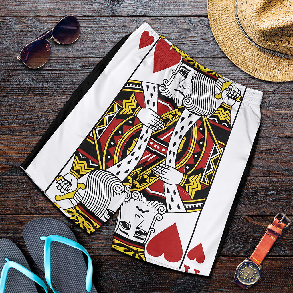 King Of Hearts Playing Card Print Men's Shorts King Of Hearts Playing Card Print Men's Shorts