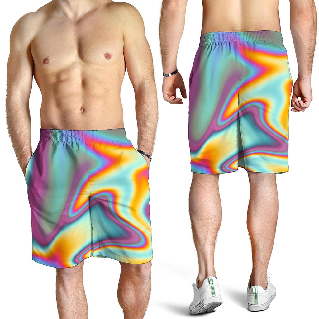 Liquid Holographic Trippy Print Men's Shorts Liquid Holographic Trippy Print Men's Shorts