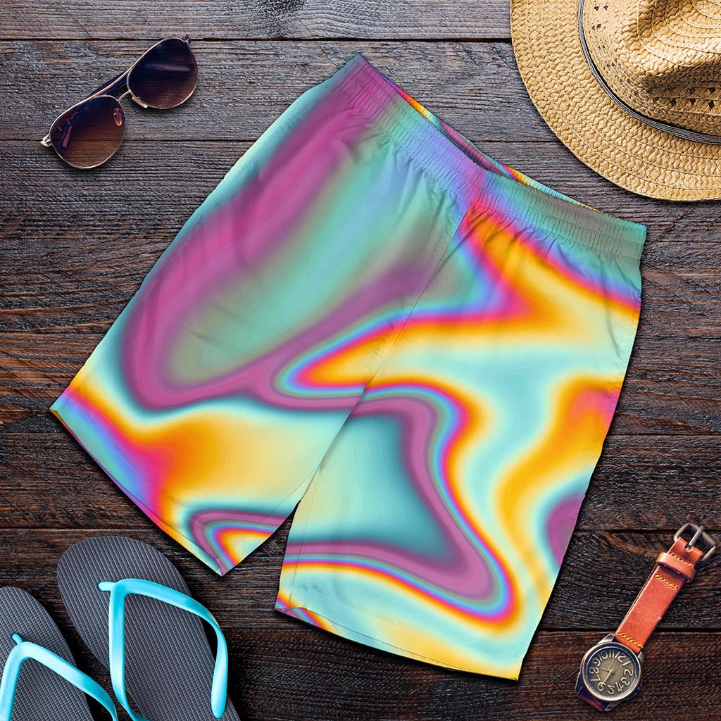 Liquid Holographic Trippy Print Men's Shorts Liquid Holographic Trippy Print Men's Shorts