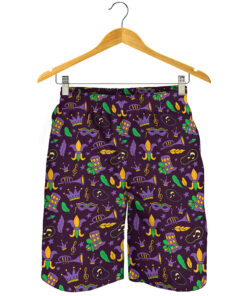 Mardi Gras Party Pattern Print Men's Shorts