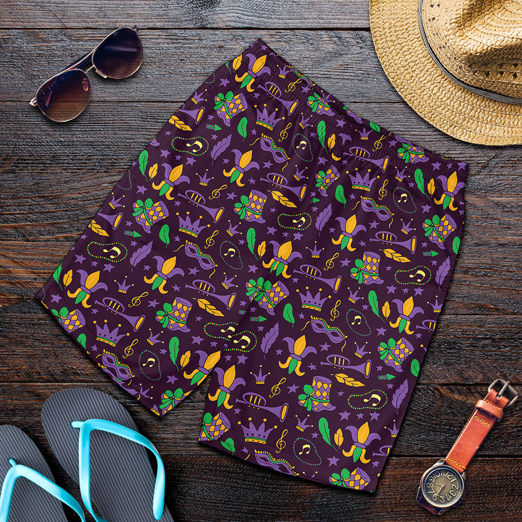Mardi Gras Party Pattern Print Men's Shorts Mardi Gras Party Pattern Print Men's Shorts