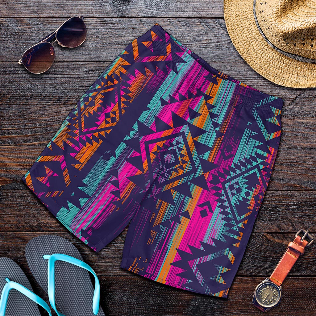 Native Tribal Aztec Pattern Print Men's Shorts Native Tribal Aztec Pattern Print Men's Shorts