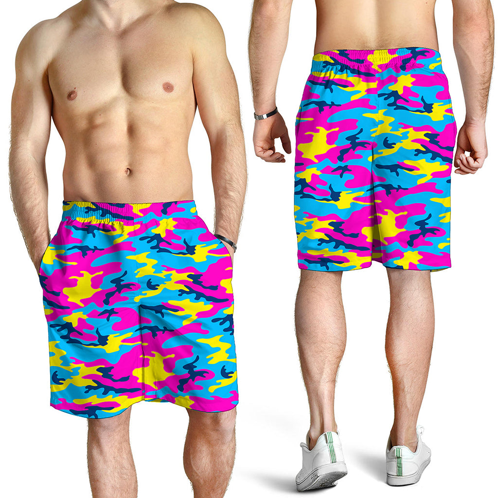 Neon Camouflage Print Men's Shorts Neon Camouflage Print Men's Shorts