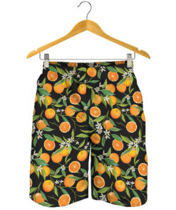 Orange Fruit Pattern Print Men's Shorts