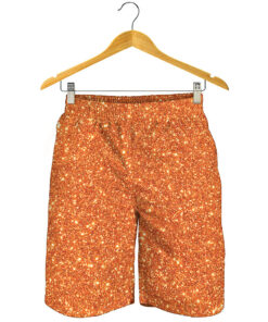 Orange (NOT Real) Glitter Print Men's Shorts