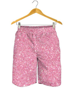 Pink (NOT Real) Glitter Print Men's Shorts