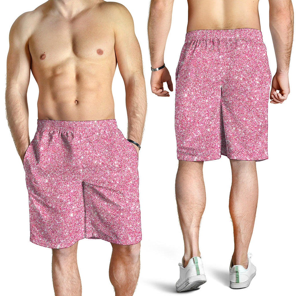 Pink (NOT Real) Glitter Print Men's Shorts Pink (NOT Real) Glitter Print Men's Shorts
