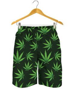 Pot Leaf Pattern Print Men's Shorts