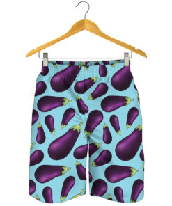 Purple Eggplant Pattern Print Men's Shorts