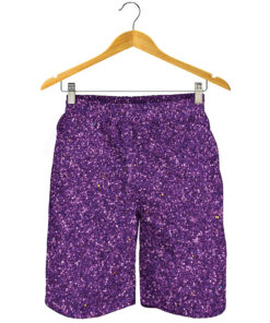 Purple (NOT Real) Glitter Print Men's Shorts