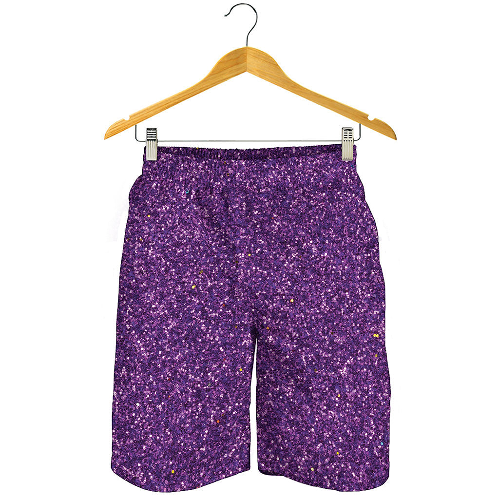 Purple (NOT Real) Glitter Print Men's Shorts Purple (NOT Real) Glitter Print Men's Shorts