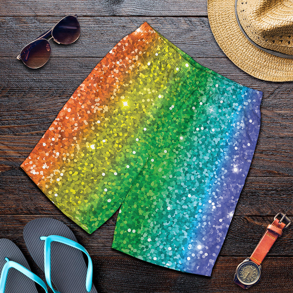 Rainbow (NOT Real) Glitter Print Men's Shorts Rainbow (NOT Real) Glitter Print Men's Shorts