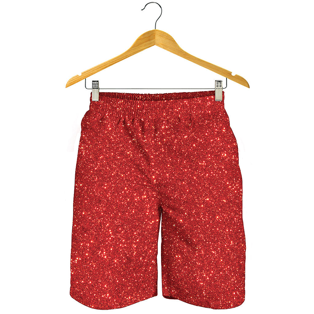 Red (NOT Real) Glitter Print Men's Shorts Red (NOT Real) Glitter Print Men's Shorts