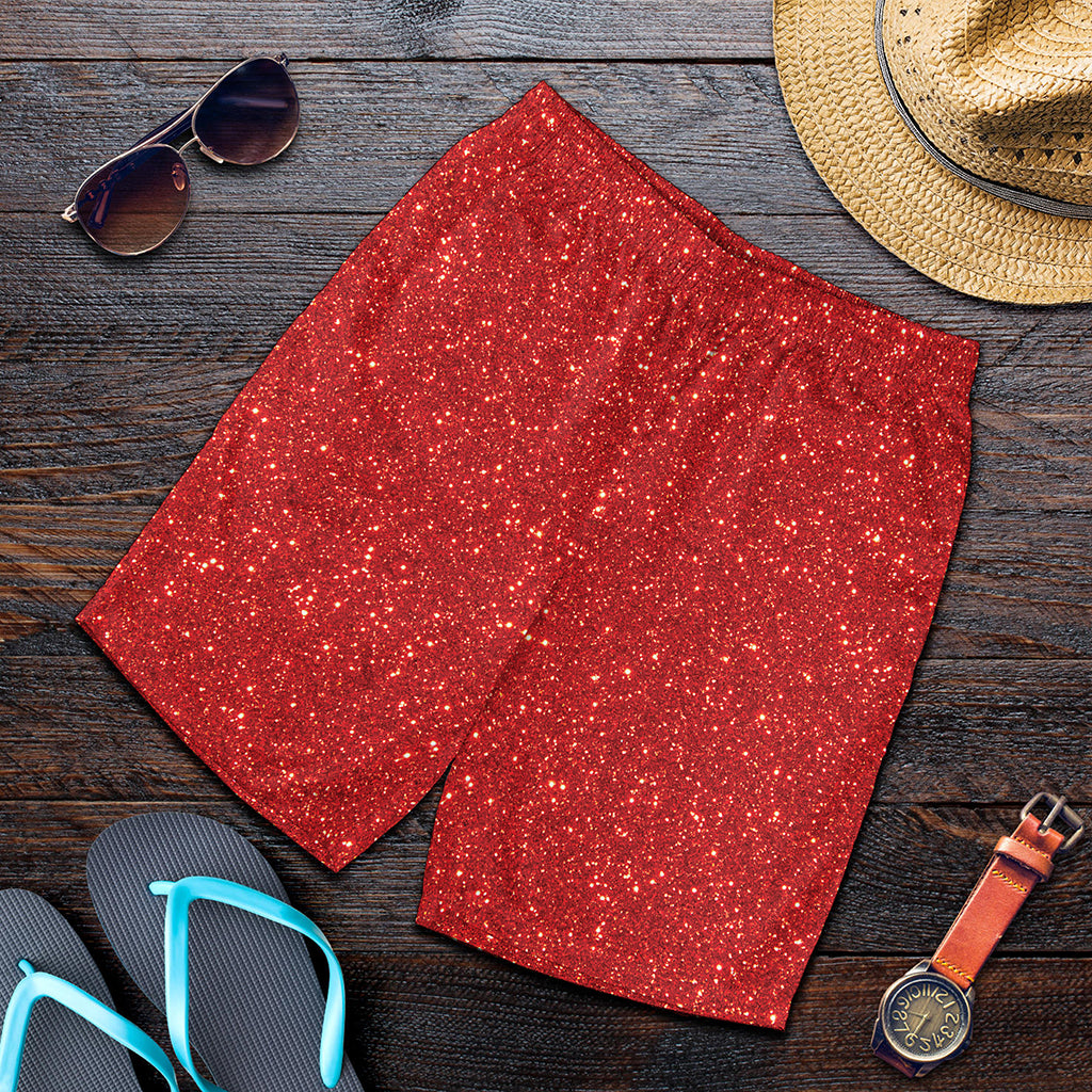 Red (NOT Real) Glitter Print Men's Shorts Red (NOT Real) Glitter Print Men's Shorts