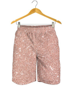 Rose Gold (NOT Real) Glitter Print Men's Shorts