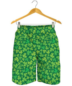 Shamrock Leaf St. Patrick's Day Print Men's Shorts