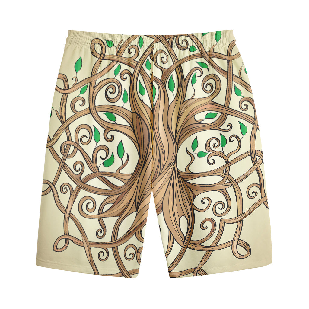 Tree Of Life Celtic Symbol Print Cotton Shorts Tree Of Life Celtic Symbol Print Cotton Shorts