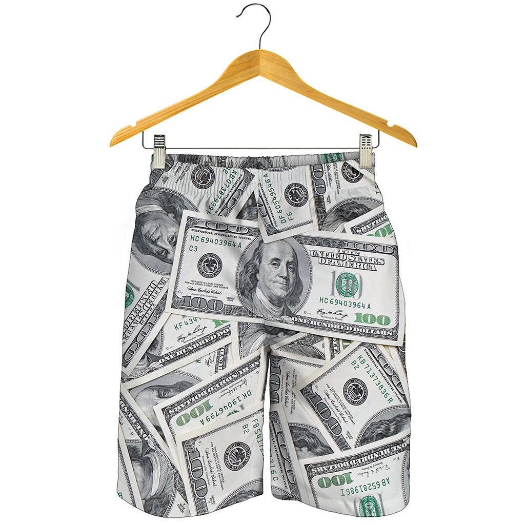 US Dollar Pattern Print Men's Shorts US Dollar Pattern Print Men's Shorts