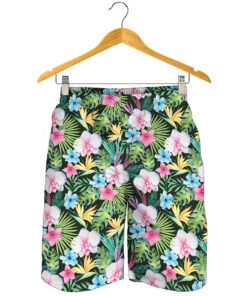 Vintage Tropical Jungle Hawaiian Print Men's Shorts