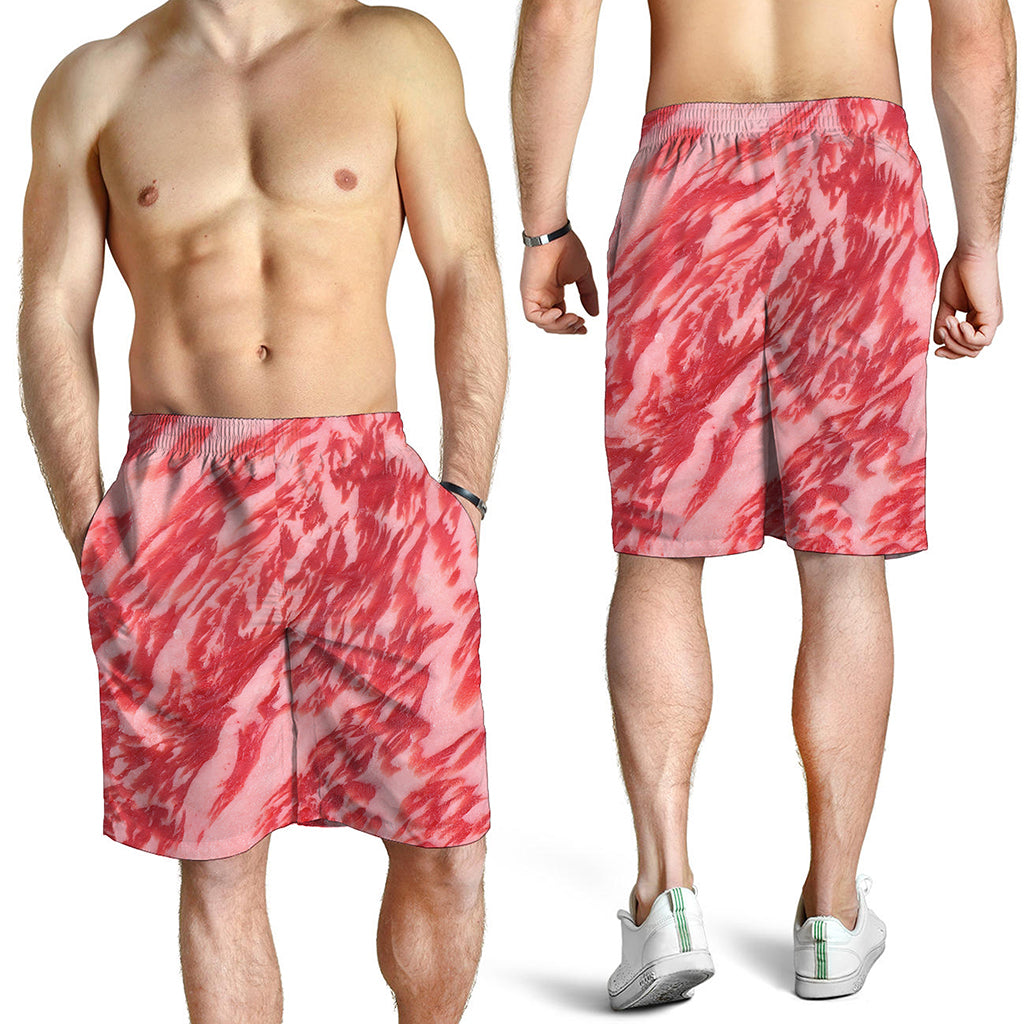 Wagyu Beef Meat Print Men's Shorts Wagyu Beef Meat Print Men's Shorts