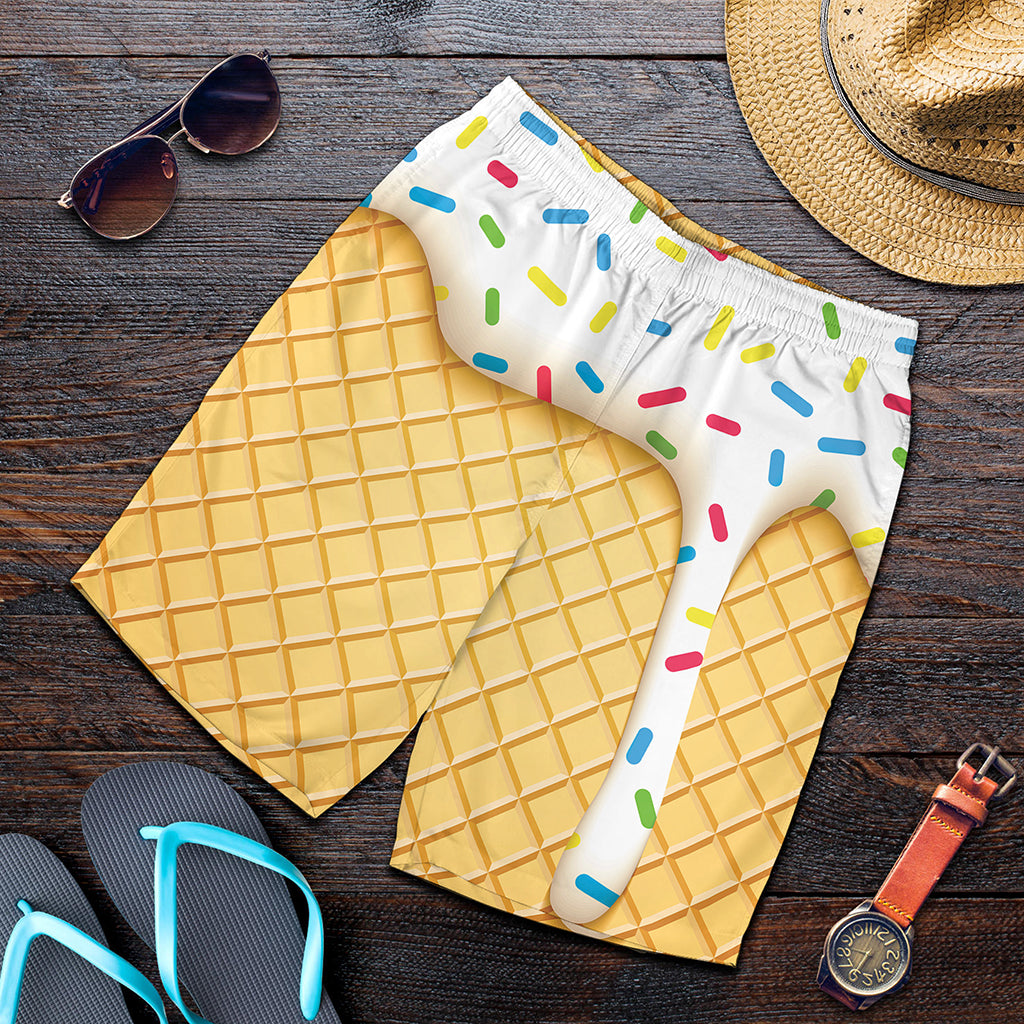 White Ice Cream Melted Print Men's Shorts White Ice Cream Melted Print Men's Shorts