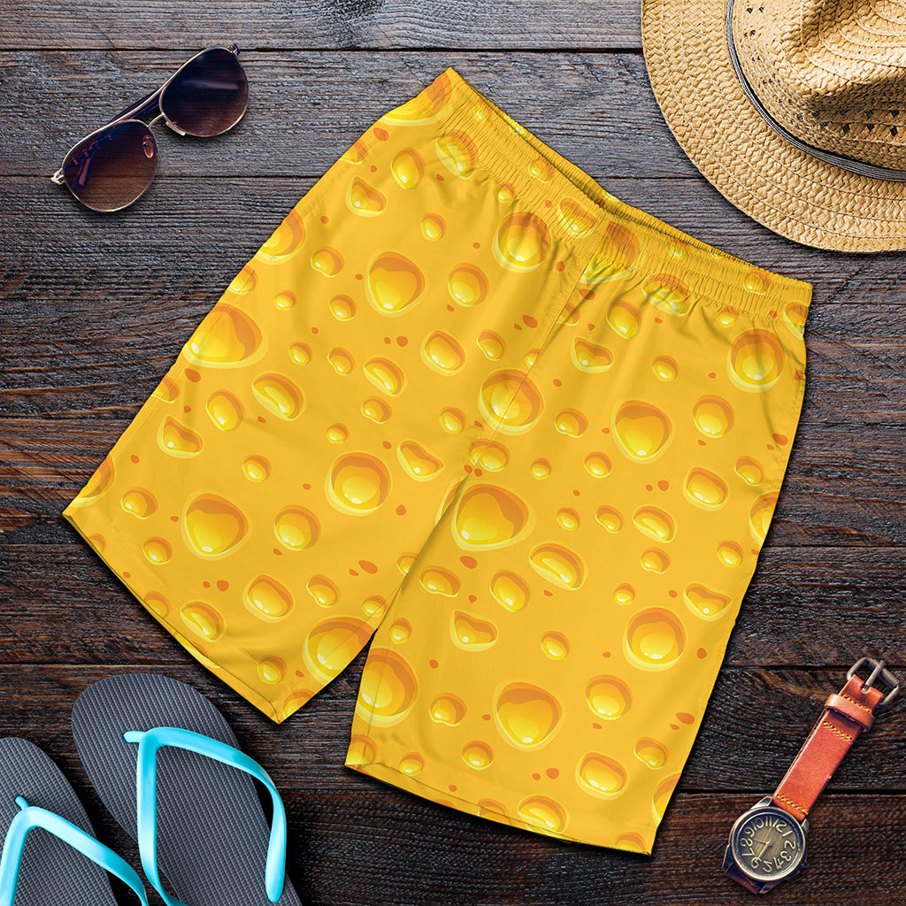 Yellow Cheese Print Men's Shorts Yellow Cheese Print Men's Shorts