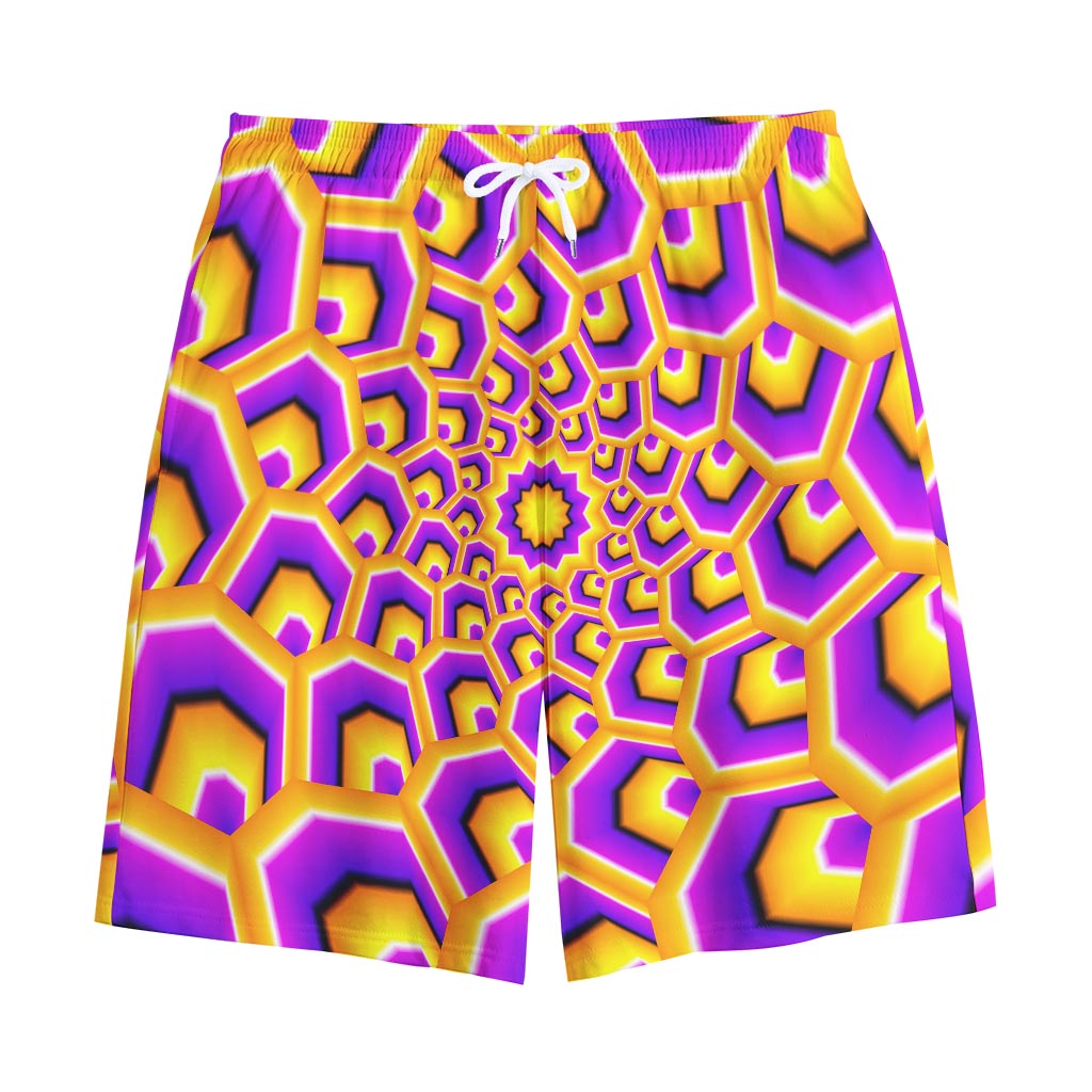 Yellow Hive Moving Optical Illusion Cotton Shorts Yellow Hive Moving Optical Illusion Cotton Shorts