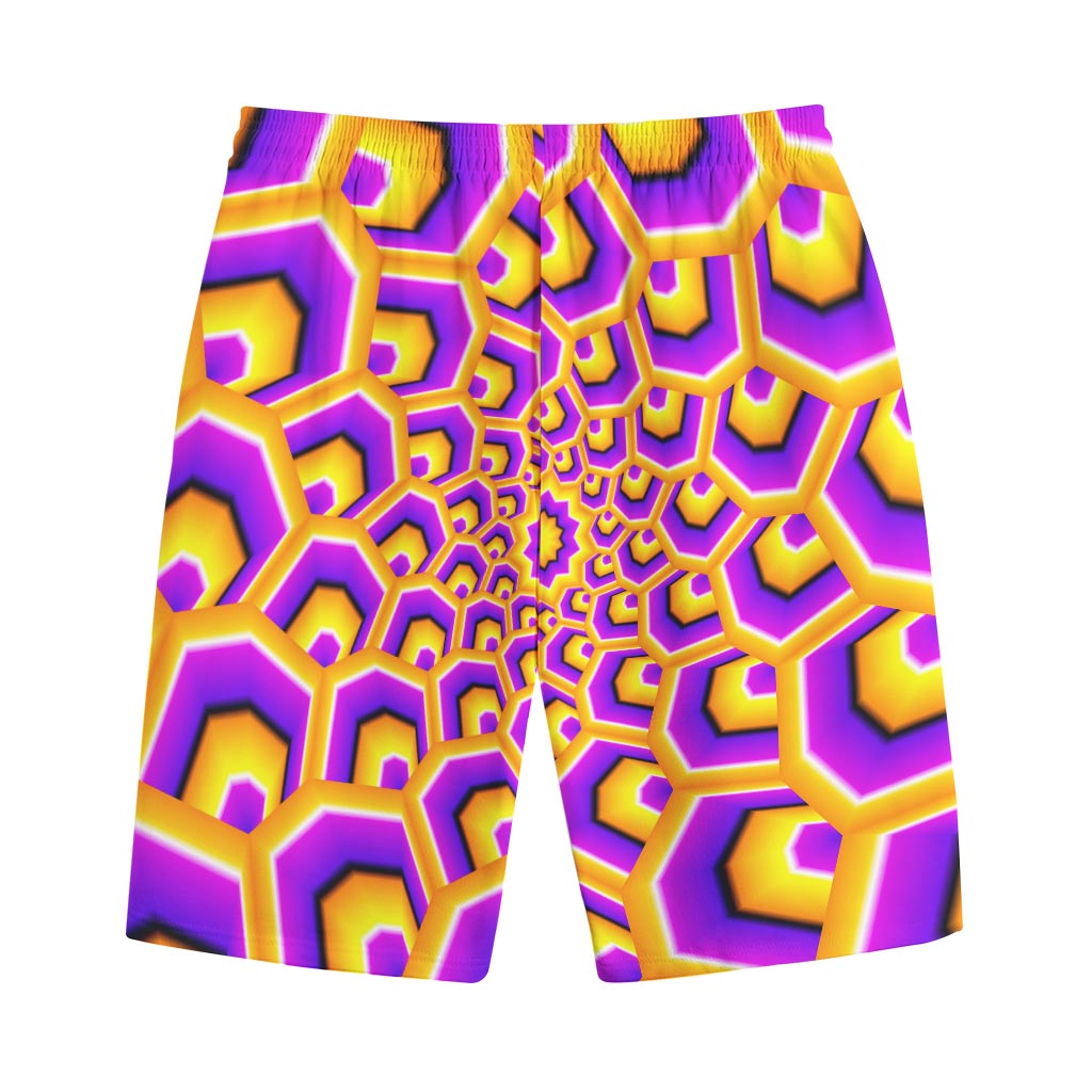 Yellow Hive Moving Optical Illusion Cotton Shorts Yellow Hive Moving Optical Illusion Cotton Shorts