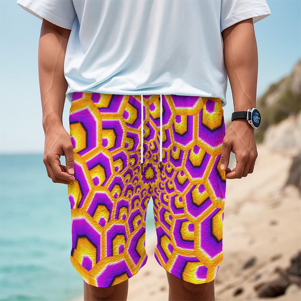 Yellow Hive Moving Optical Illusion Men's Cargo Shorts Yellow Hive Moving Optical Illusion Men's Cargo Shorts