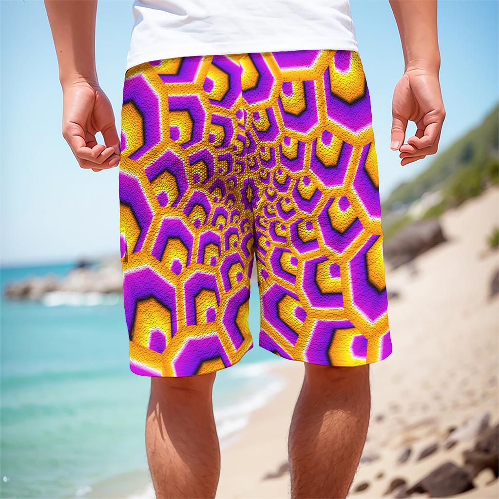 Yellow Hive Moving Optical Illusion Men's Cargo Shorts Yellow Hive Moving Optical Illusion Men's Cargo Shorts