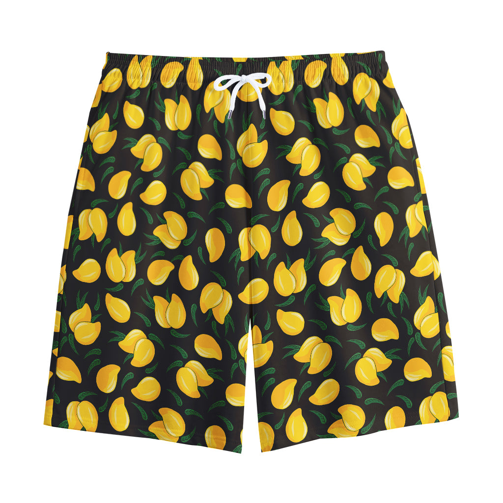 Yellow Mango Fruit Pattern Print Cotton Shorts Yellow Mango Fruit Pattern Print Cotton Shorts