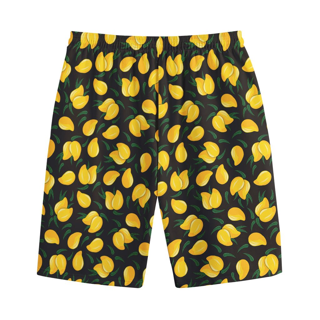 Yellow Mango Fruit Pattern Print Cotton Shorts Yellow Mango Fruit Pattern Print Cotton Shorts
