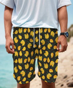 Yellow Mango Fruit Pattern Print Men's Cargo Shorts