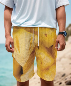 Yellow Pineapple Pieces Print Men's Cargo Shorts