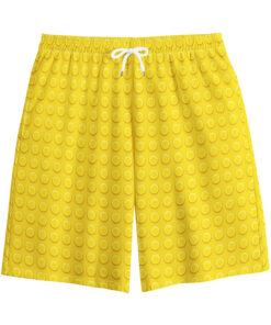 Yellow Plastic Building Blocks Print Cotton Shorts