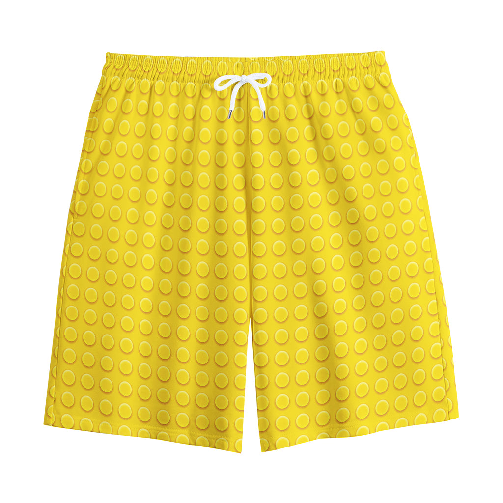 Yellow Plastic Building Blocks Print Cotton Shorts Yellow Plastic Building Blocks Print Cotton Shorts