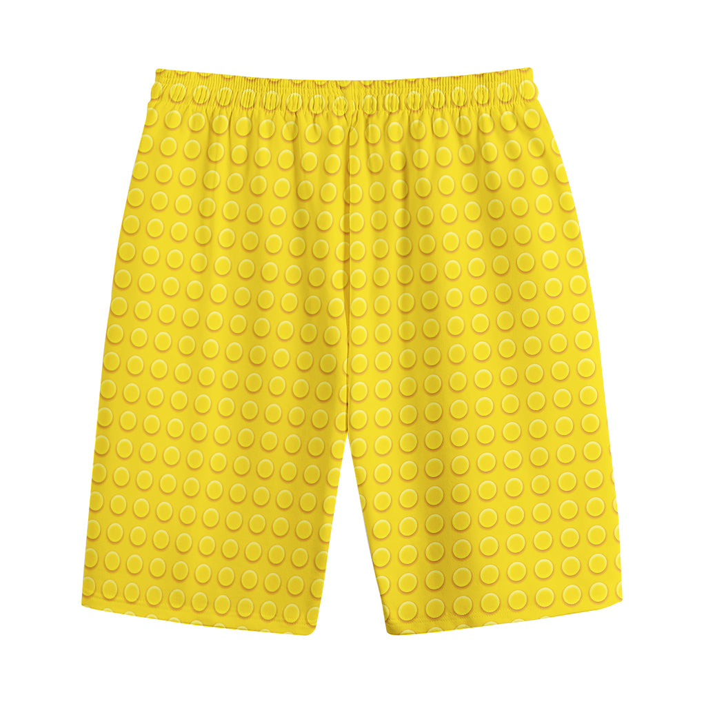 Yellow Plastic Building Blocks Print Cotton Shorts Yellow Plastic Building Blocks Print Cotton Shorts
