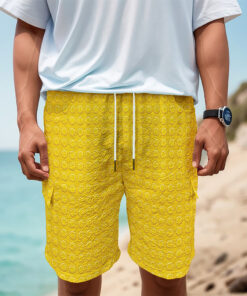 Yellow Plastic Building Blocks Print Men's Cargo Shorts